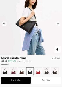 Original Coach Black Pebbled Leather Shoulder Bag
