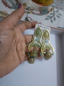 Beautiful Neon golden Party Wear Jhumkas