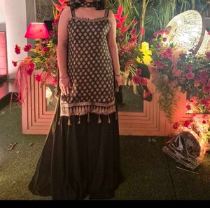 Pure Silk 3 pc Sharara Suit in Ajrakh block print