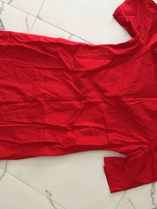 V-Neck Red Dress