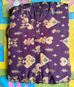 Designer Printed Purple western dress