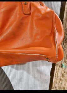 Vibrant Orange Structured Handbag