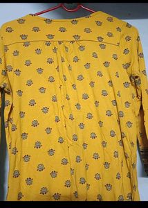 Yellow Printed Tunic Top
