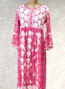 pure handwork chikenkari kurti