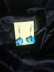 Blue Polymer Clay Earrings