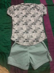 Cute Printed Shirt &amp; Shorts Set