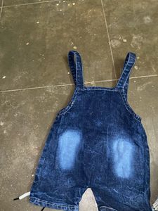 Cute Denim Overalls with Bear Patch