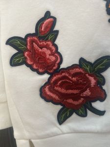 Cute White Floral Sweatshirt