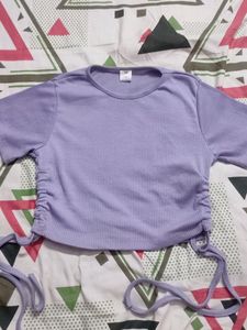 SSS STREET STYLE STORE LAVENDER RIBBED TOP WOMEN