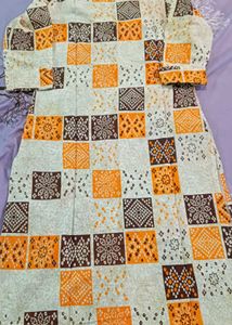 Sangria Vibrant Block Print Cotton Kurta