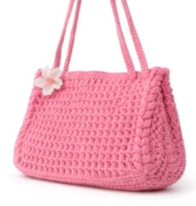 Charming Pink Crochet Handbag