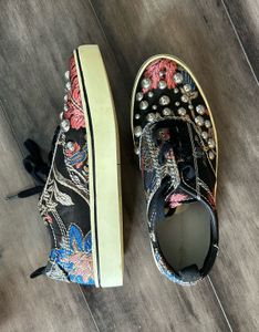Zara Embroidered & Embellished Sneakers