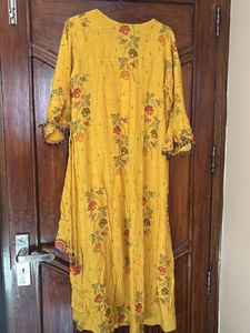 Yellow High Low Kurta Set