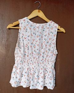 Chic Floral Smocked Peplum Top