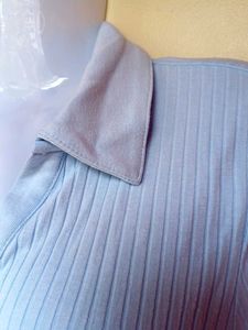 H&amp;M Light Blue Ribbed Polo Dress
