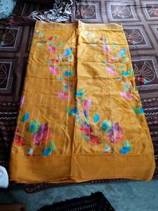 Beautiful Yellow Saree in art silk 😍💛