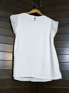 Chic White Sheer Panel Top