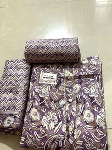 Lavender Floral Dress Materials