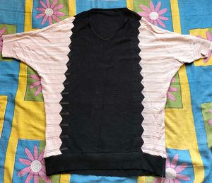 Chic Two-Tone Knit Top