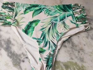 Tropical Leaf Print Bikini Bottom