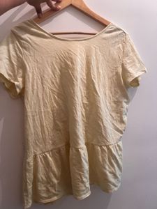 Light Yellow Peplum Top