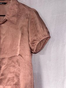 Chic Satin Puff Sleeve Top size-S