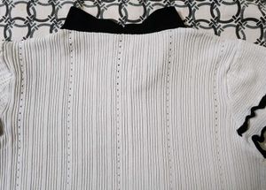 Chic White Ribbed Knit Top