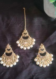 Elegant Gold Pearl Jewellery Set