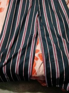 Striped Cold Shoulder Jumpsuit