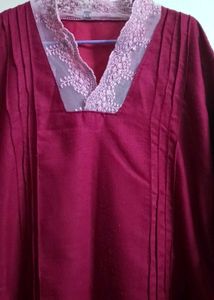 Elegant Maroon Kurta Set with Dupatta