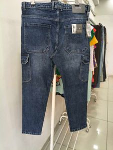 Men's Stylish Blue Cargo Jeans