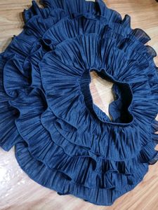 Navy Blue Tiered Mini Skirt