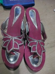 Embellished Fuchsia Flat Sandals