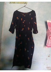 Cute Pineapple Print Dark Kurti