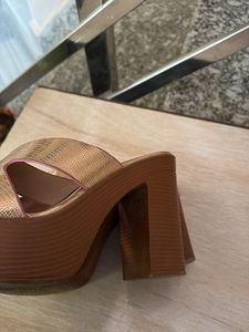 Chic Metallic Block Heel Mules