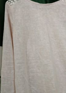 Light Pink Lace Shoulder Top