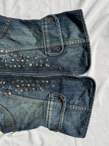 Studded Denim Vest