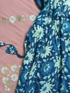 Printed Short Blue Kurti
