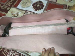 Chic Pink Textured Shoulder Bag