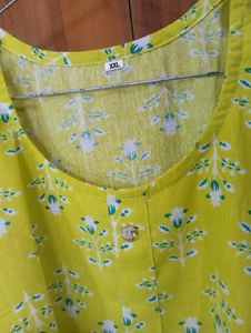 Vibrant Printed Yellow Kurta