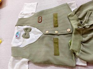 Cute Baby Girls Vest Set with Bowtie