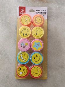 Fun Emoji Stamp Set - 10 Unique Designs