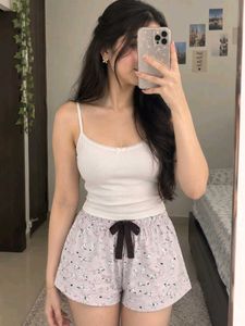 Cute Paper Plane Pajama Shorts