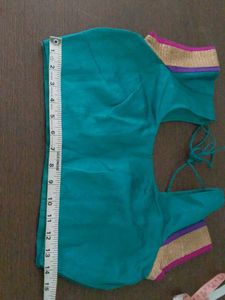 Teal Blouse with Decorative Trim