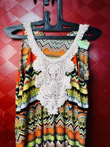 Boho Crochet Trim Sleeveless Top