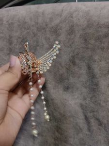 Sparkling Wing Hair Claw Clip with Pearls