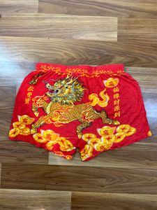 y2k Red Dragon Print Boxer Shorts
