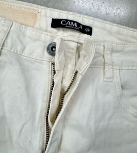 White Wide-Leg Cropped Jeans