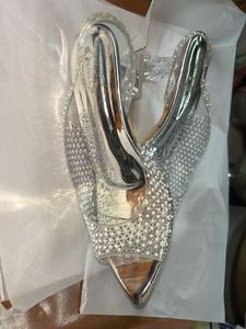 Elegant Silver Embellished Heels