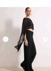 Chic Black Sheer Cape sleeve